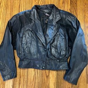 1980s Vintage Byrnes & Baker Leather Jacket M